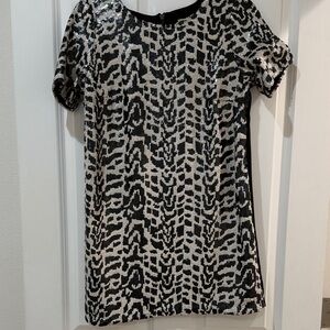 Gianni Bini Black and Silver Patterned Sequin dress